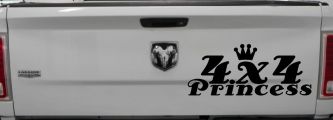 4X4 Princess Off Road Car or Truck Window Decal Sticker (Black)