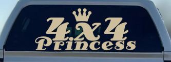 4X4 Princess Off Road Car or Truck Window Decal Sticker (Desert Sand)