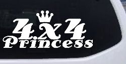 4X4 Princess Off Road Car or Truck Window Decal Sticker
