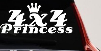 4X4 Princess Off Road Decal for Car Truck Windows Vinyl Sticker