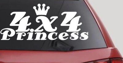 4X4 Princess Off Road Decal for Car Truck Windows Vinyl Sticker