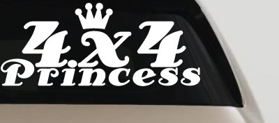 4X4 Princess Off Road Decal for Car Truck Windows Vinyl Sticker
