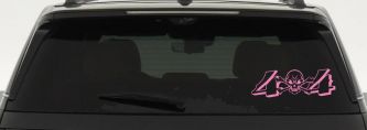 Skull And Cross Bones 4X4 Off Road Car or Truck Window Decal Sticker (Pink)