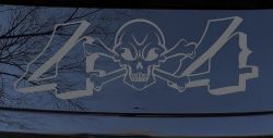 Skull Crossbones Off Road Decal for 4x4 Trucks Cars Window Vinyl Sticker (Silver)