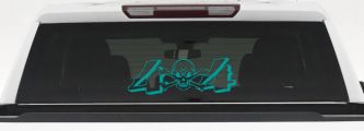 Skull And Cross Bones 4X4 Off Road Car or Truck Window Decal Sticker (Turquoise)
