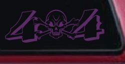 Skull And Cross Bones 4X4 Off Road Car or Truck Window Decal Sticker (Violet)