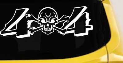 Skull Crossbones Off Road Decal for 4x4 Trucks Cars Window Vinyl Sticker (White)