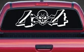 Skull And Cross Bones 4X4 Off Road Car or Truck Window Decal Sticker
