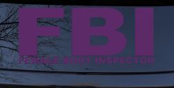 FBI Female Body Inspector Funny Car or Truck Window Decal Sticker (Violet)
