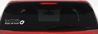 Mud Makes Me Wet with Lips Off Road Car or Truck Window Decal Sticker (White)
