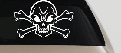 Skull Cross Bones Decal Sticker for Car Truck Window Vinyl