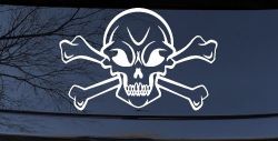 Skull and Cross Bones Skulls Car or Truck Window Decal Sticker