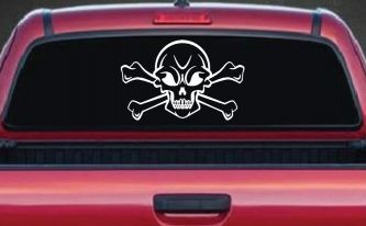 Skull and Cross Bones Skulls Car or Truck Window Decal Sticker