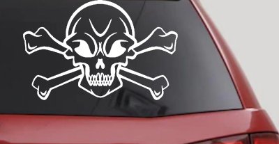 Skull Cross Bones Decal Sticker for Car Truck Window Vinyl