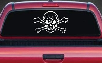 Skull and Cross Bones Skulls Car or Truck Window Decal Sticker