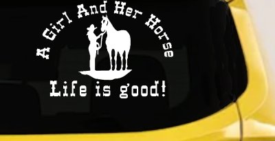 Cowgirl Horse Decal Western Farm Rodeo Truck Car Window Sticker