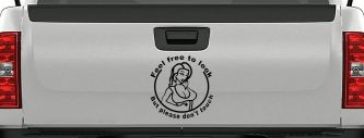 Feel Free to Look But Please Don't Touch Girl Car or Truck Window Decal Sticker (Black)