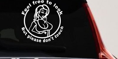 Look But Dont Touch Girl Car Truck Window Vinyl Decal Sticker