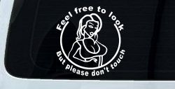 Feel Free to Look But Please Don't Touch Girl Car or Truck Window Decal Sticker