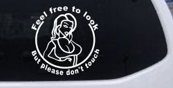 Feel Free to Look But Please Don't Touch Girl Car or Truck Window Decal Sticker