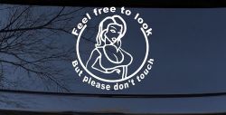 Feel Free to Look But Please Don't Touch Girl Car or Truck Window Decal Sticker