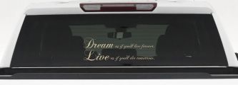 Dream as if youll live forever Car or Truck Window Decal Sticker (Desert Sand)