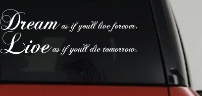 Dream Live Forever Decal Car Truck Window Vinyl Sticker Inspirational