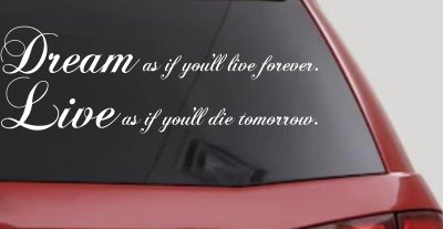 Dream Live Forever Decal Car Truck Window Vinyl Sticker Inspirational