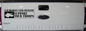 91M Bradley Tank Mechanic Military Car or Truck Window Decal Sticker (Black)