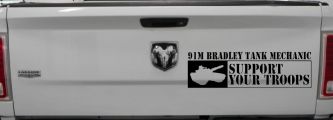 Bradley Tank Mechanic Vinyl Decal Sticker Car Truck Window Military M2 M3 (Black)