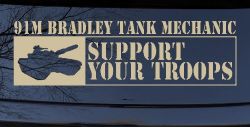 Bradley Tank Mechanic Vinyl Decal Sticker Car Truck Window Military M2 M3 (Desert Sand)