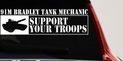 Bradley Tank Mechanic Vinyl Decal Sticker Car Truck Window Military M2 M3