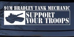 91M Bradley Tank Mechanic Military Car or Truck Window Decal Sticker