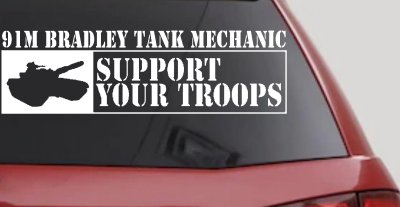 Bradley Tank Mechanic Vinyl Decal Sticker Car Truck Window Military M2 M3