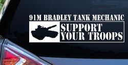 91M Bradley Tank Mechanic Military Car or Truck Window Decal Sticker