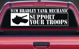 91M Bradley Tank Mechanic Military Car or Truck Window Decal Sticker