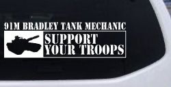 91M Bradley Tank Mechanic Military Car or Truck Window Decal Sticker