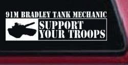 91M Bradley Tank Mechanic Military Car or Truck Window Decal Sticker