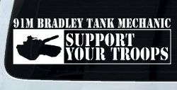 91M Bradley Tank Mechanic Military Car or Truck Window Decal Sticker