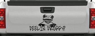 Feelin Froggy Feeling Frog Car or Truck Window Decal Sticker (Black)