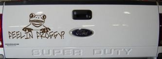 Feelin Froggy Feeling Frog Car or Truck Window Decal Sticker (Brown)