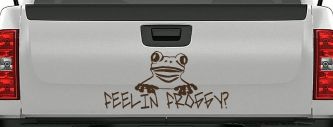 Feelin Froggy Feeling Frog Car or Truck Window Decal Sticker (Brown)