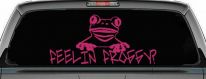 Feelin Froggy Feeling Frog Car or Truck Window Decal Sticker (Hot Pink)