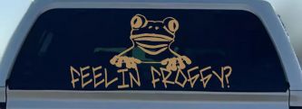 Feelin Froggy Feeling Frog Car or Truck Window Decal Sticker (Light Brown)