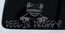 Feelin Froggy Car Truck Window Decal Vinyl Sticker Cute Froggy Fun (Silver)