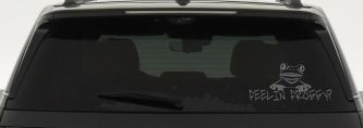Feelin Froggy Feeling Frog Car or Truck Window Decal Sticker (Silver)