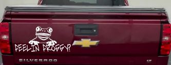 Feelin Froggy Feeling Frog Car or Truck Window Decal Sticker (White)