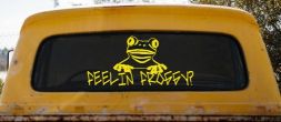 Feelin Froggy Feeling Frog Car or Truck Window Decal Sticker (Yellow)