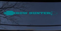 Bow Hunter Hunting Car or Truck Window Decal Sticker (Turquoise Blue)