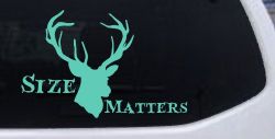 Size Matters Big Buck Deer Hunting Car or Truck Window Decal Sticker (Mint)